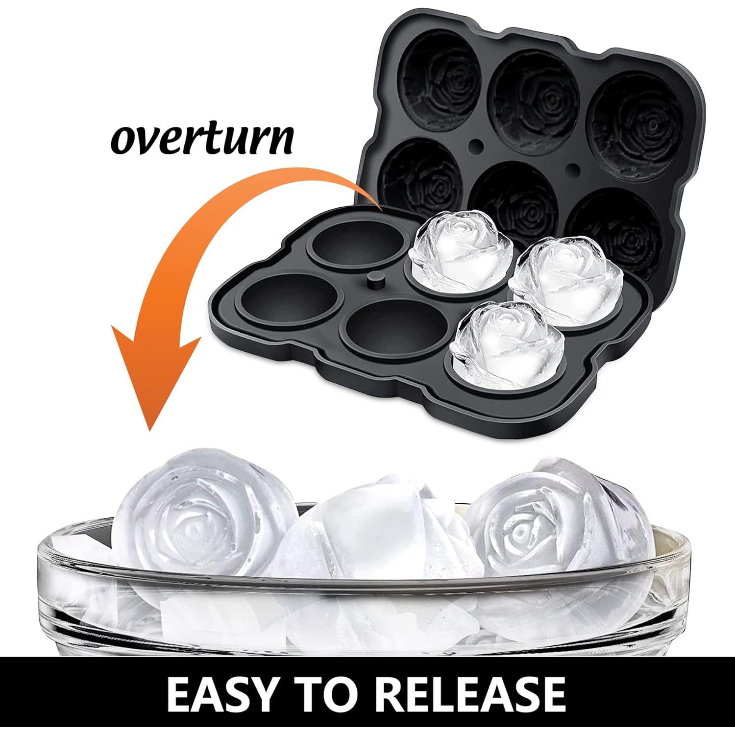 Bandeja de Hielo ZACHDEE de Silicona Rosa 6 Bolas 5.08 cm