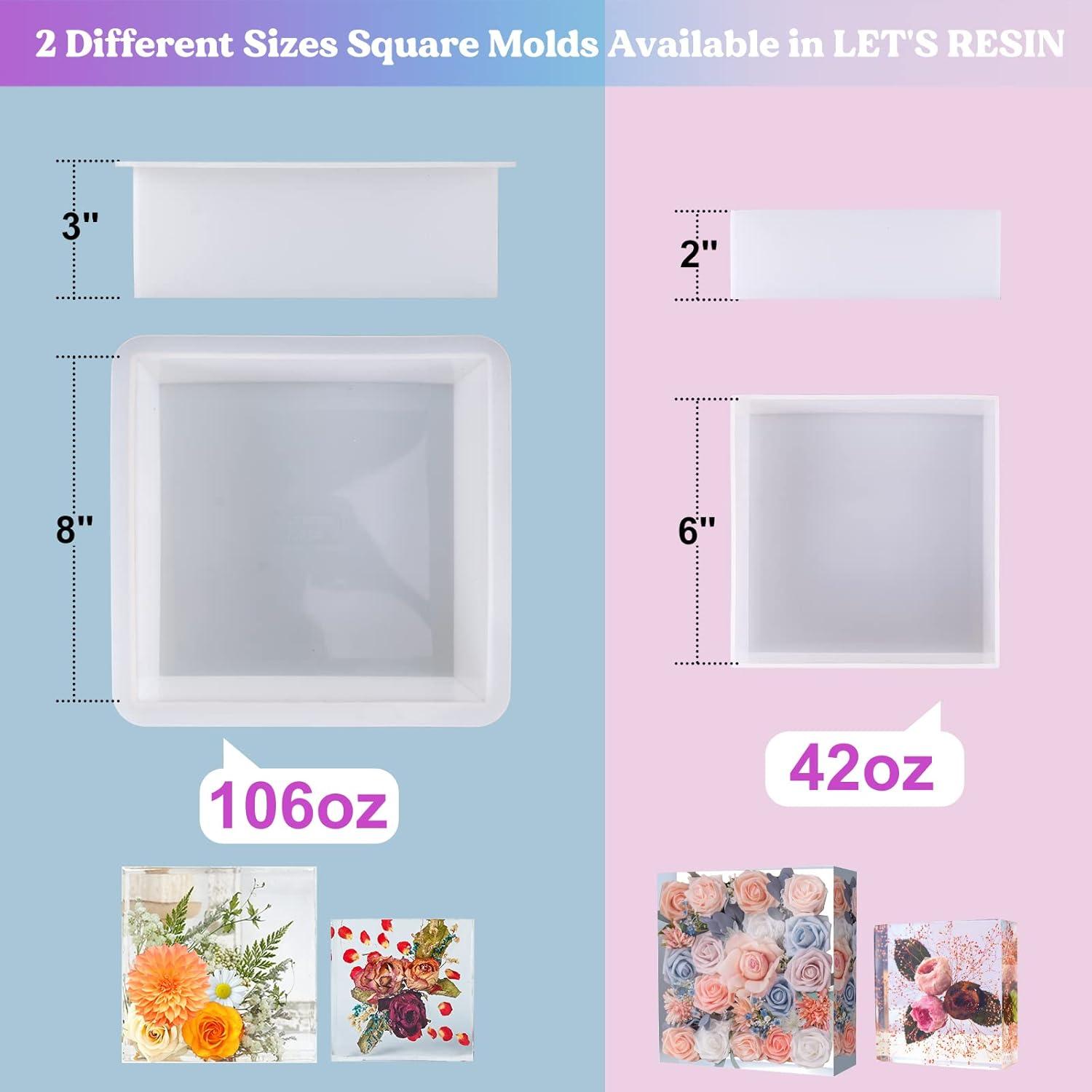 Molde de Silicona Cuadrado Grande LET'S RESIN 20.32x20.32cm