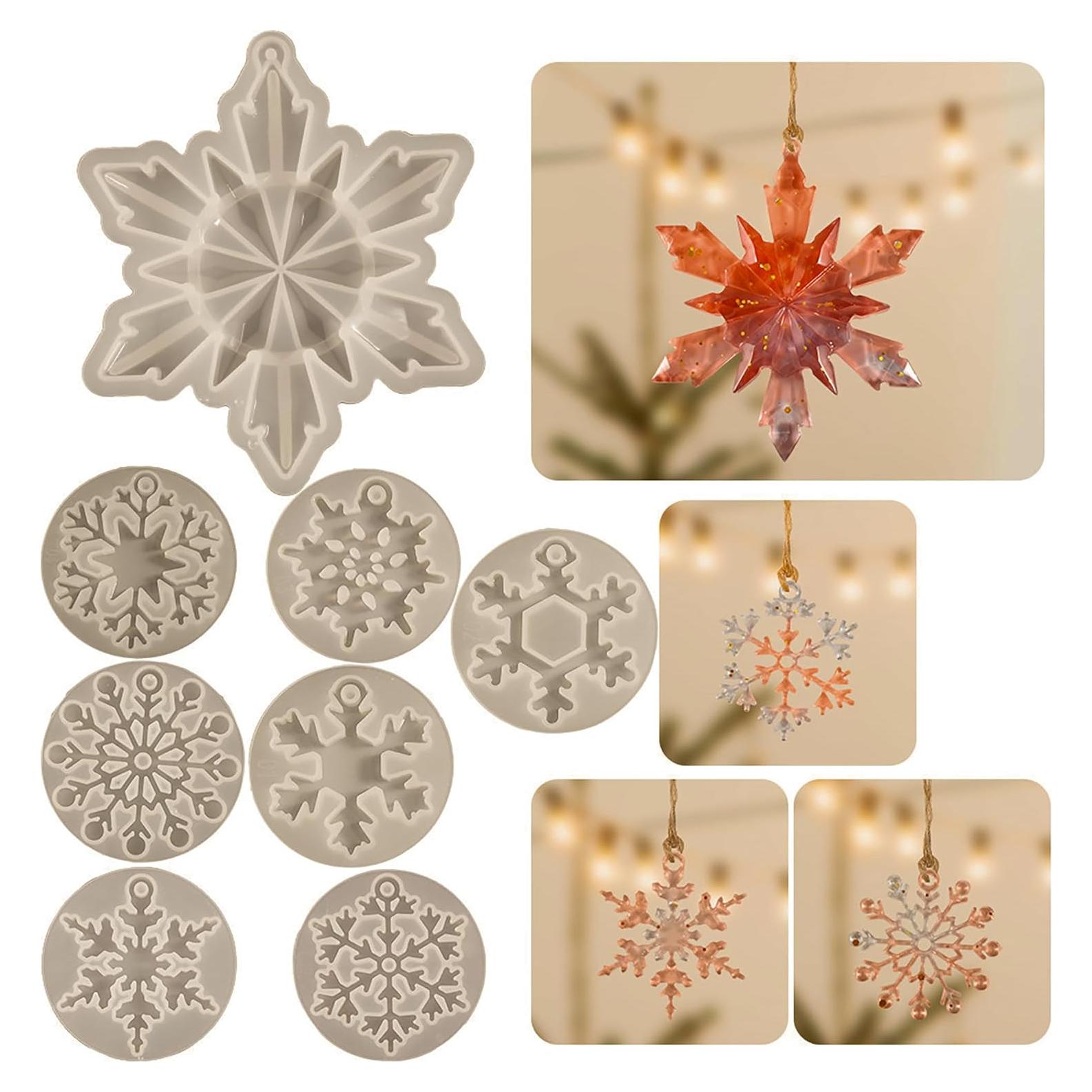 Molde de Silicona ESEENS para Resina y Velas - 8 Piezas Copo de Nieve