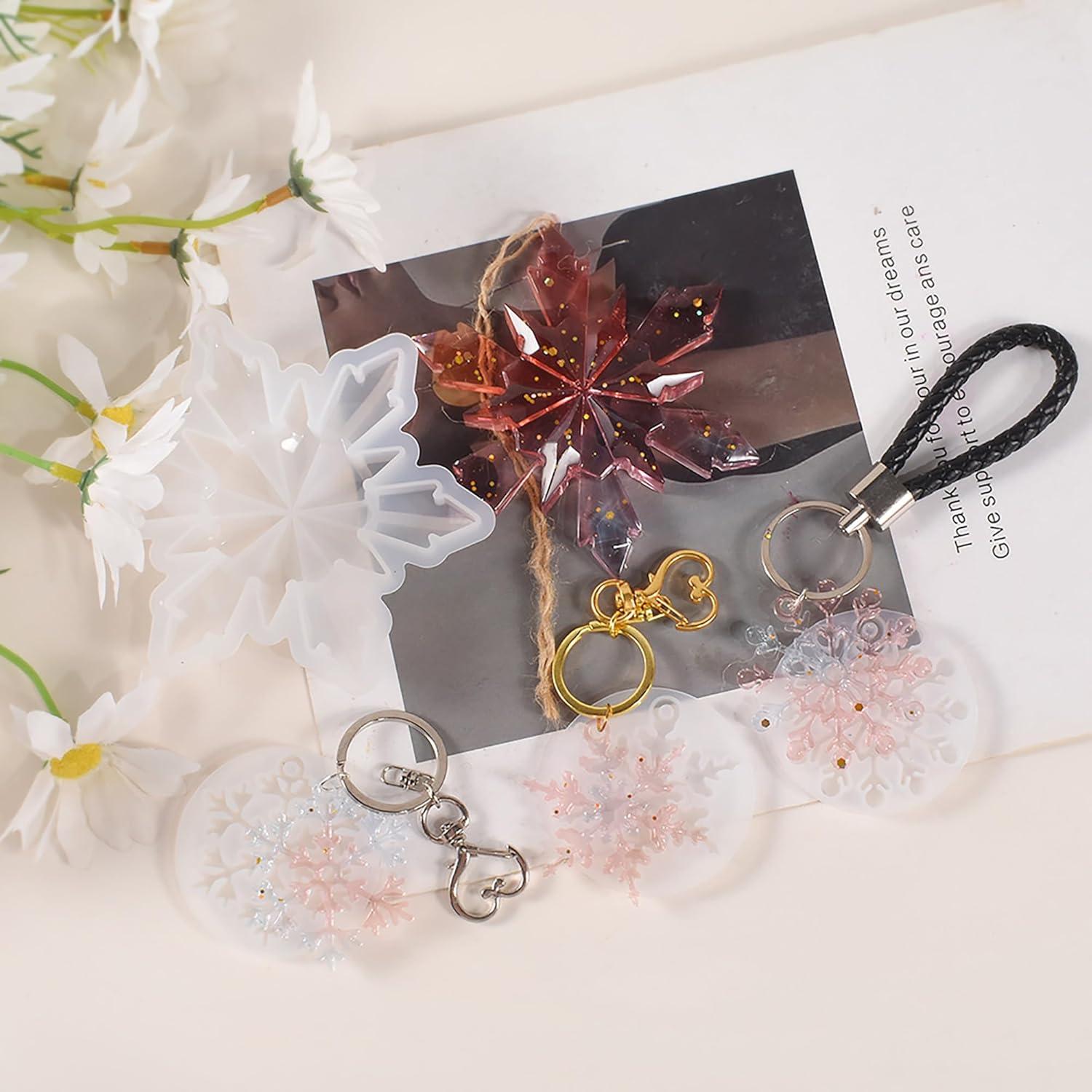 Molde de Silicona ESEENS para Resina y Velas - 8 Piezas Copo de Nieve