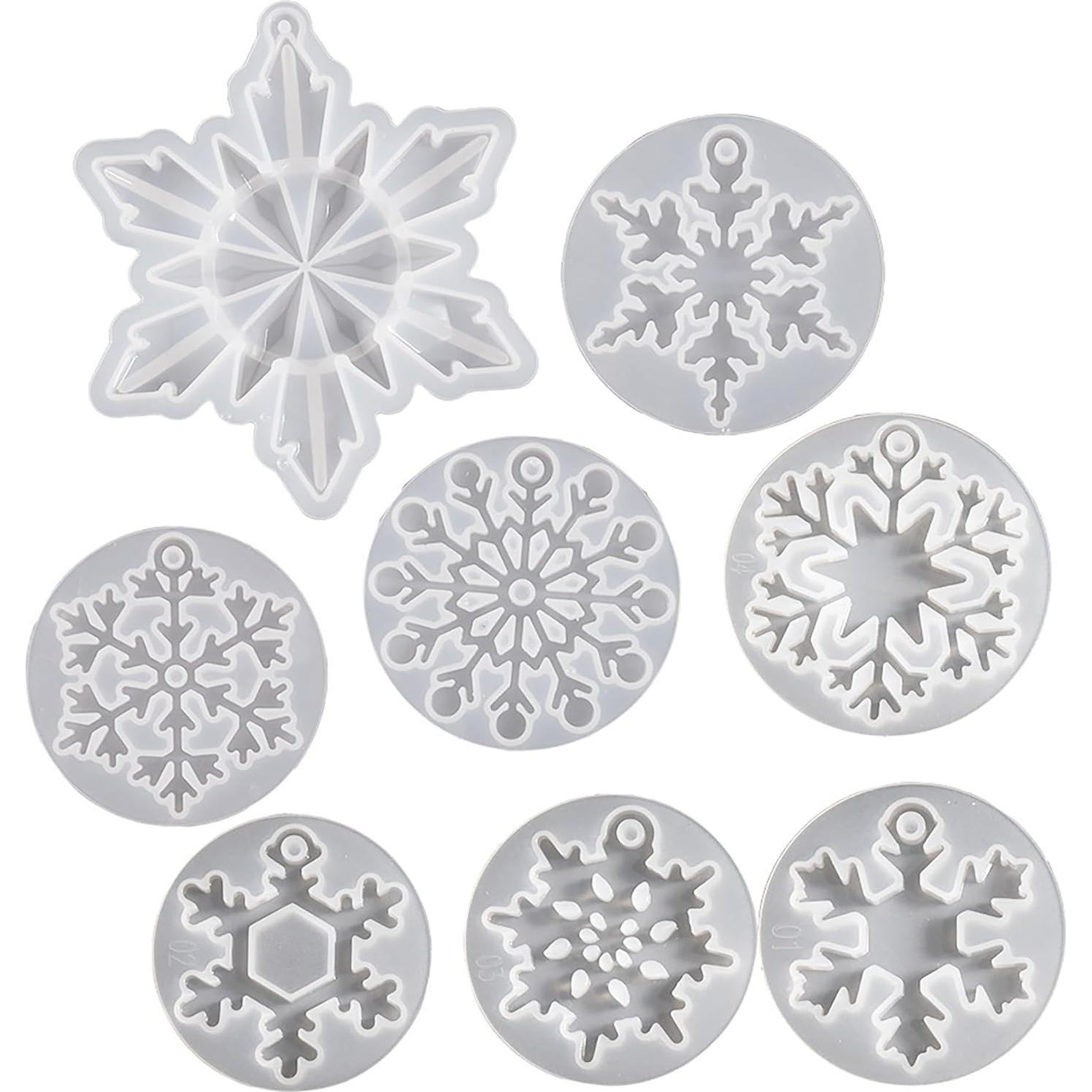Molde de Silicona ESEENS para Resina y Velas - 8 Piezas Copo de Nieve