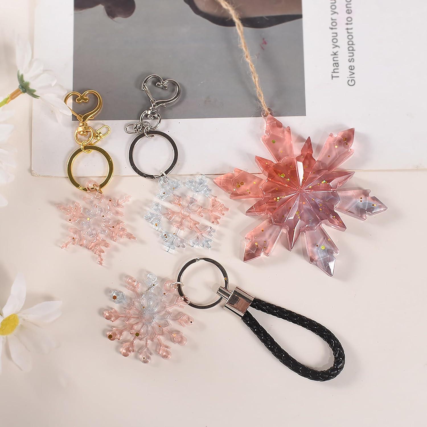 Molde de Silicona ESEENS para Resina y Velas - 8 Piezas Copo de Nieve