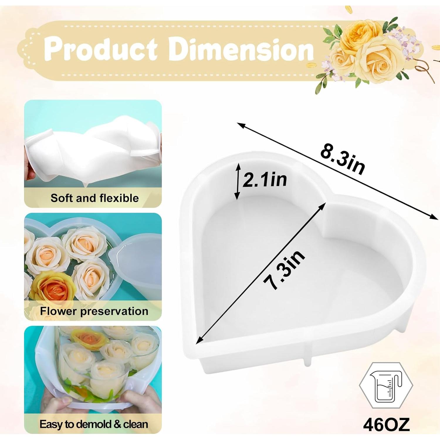 Moldes de Silicona para Resina Epóxica YOILES - Corazón