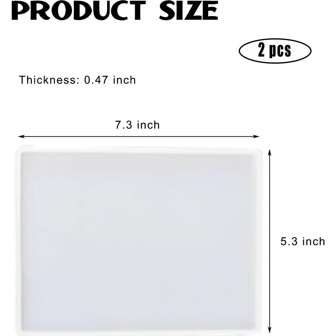 2 Moldes de Silicona Rectangulares para Resina 18.5x13.5cm SXYYDSG