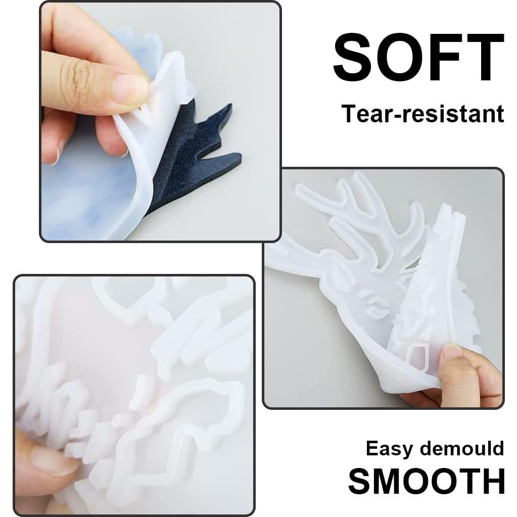 Molde de Silicona Cabeza de Ciervo MUFUN 22.86x15.24cm