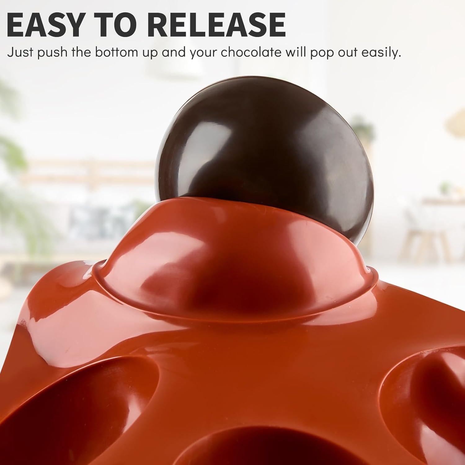 Molde de Silicona Semi Esférico Puyeipt 3 Piezas 6 Cavidades