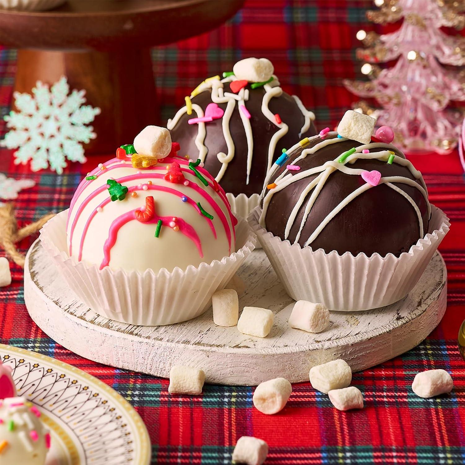 Molde de Silicona Semi Esférico Puyeipt 3 Piezas 6 Cavidades