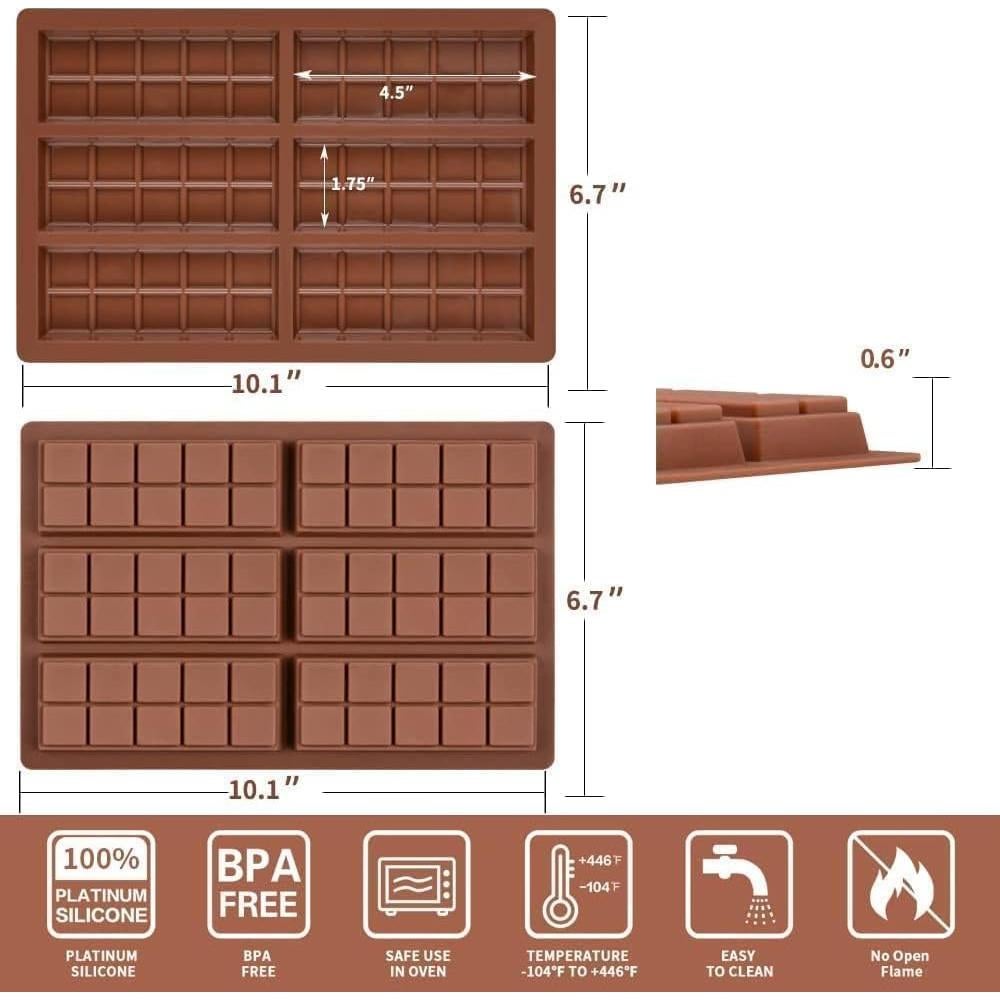 Moldes de Chocolate Profundos de Silicona FUNBAKY 2 Piezas