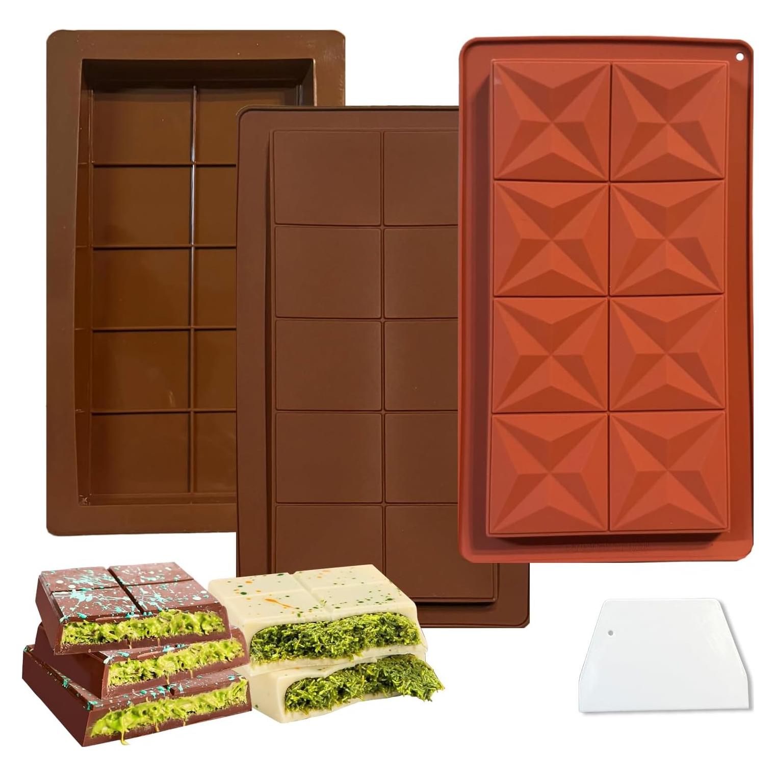 Moldes de Chocolate Profundo Mauts-inus 3 Piezas Silicona 25.4 cm