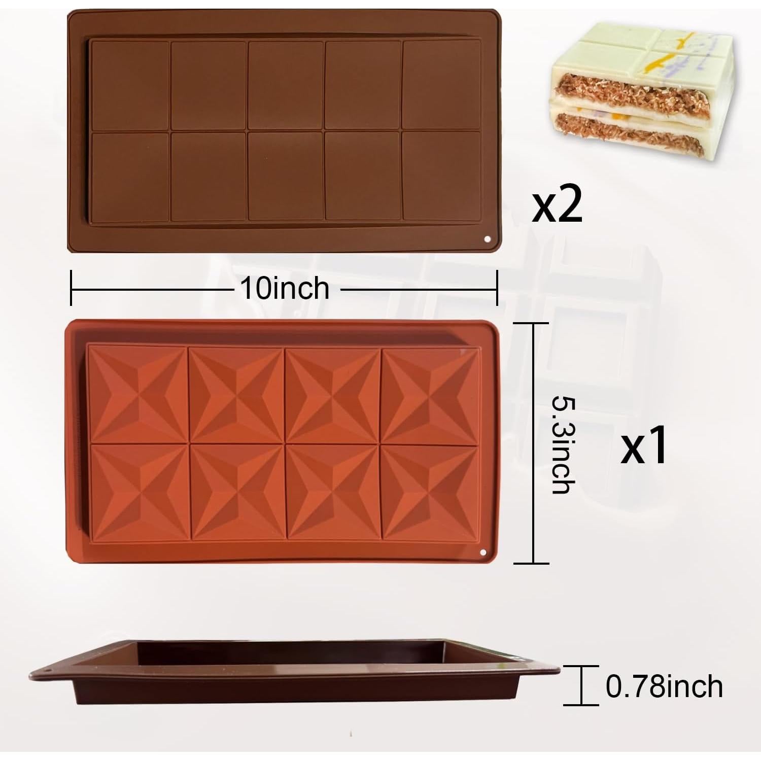 Moldes de Chocolate Profundo Mauts-inus 3 Piezas Silicona 25.4 cm