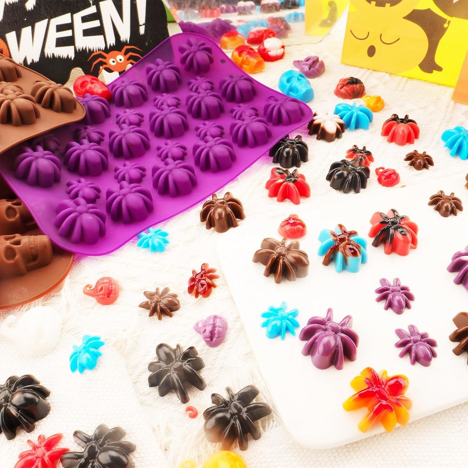 Moldes de Silicona Halloween Couuwick 2PCS Araña 28 Cavidades