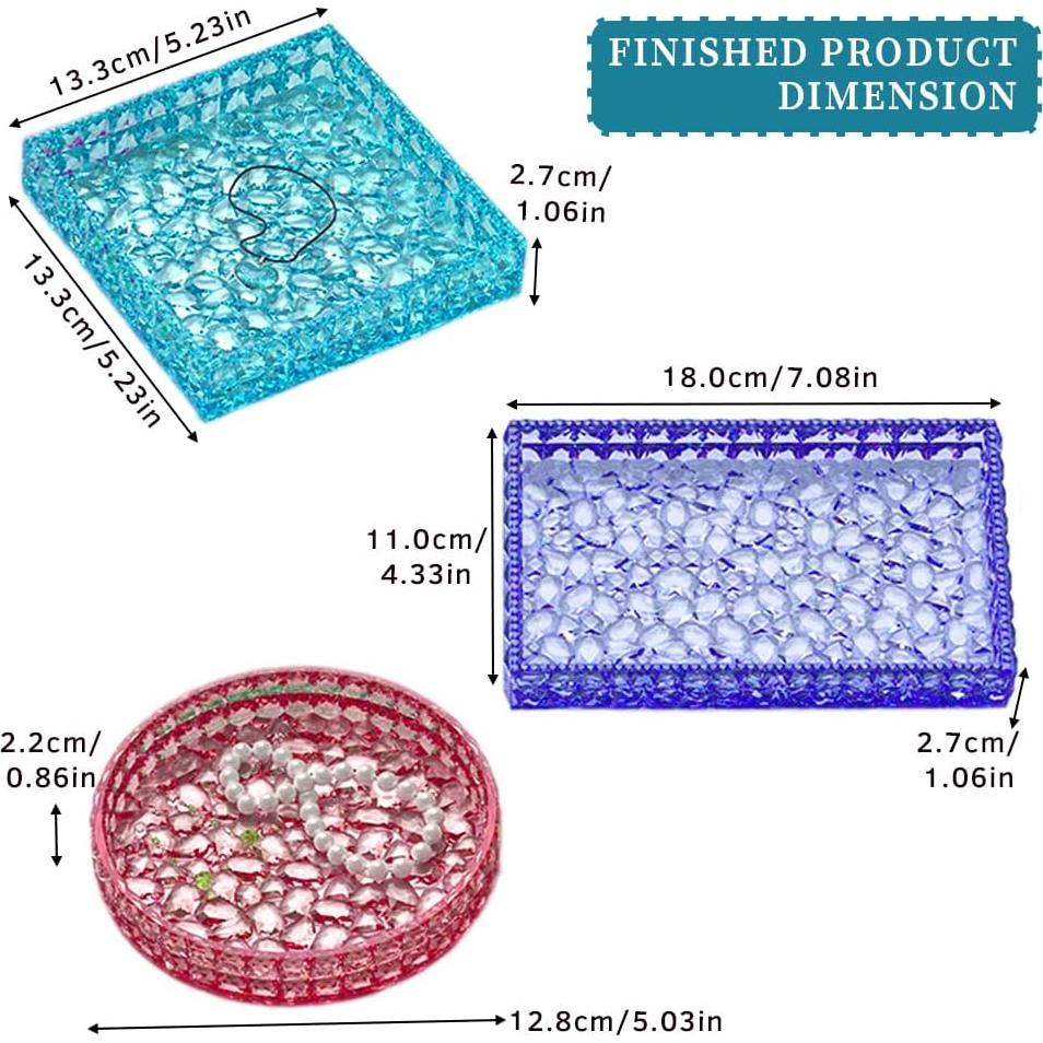Juego de 3 Moldes de Silicona Wehous para Resina - Diamante