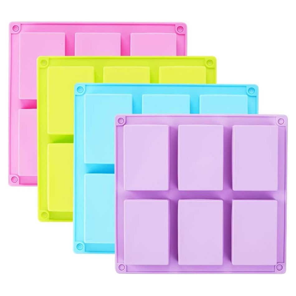 Molde de Jabón de Silicona TDHDIKE 4 Piezas Rectangular