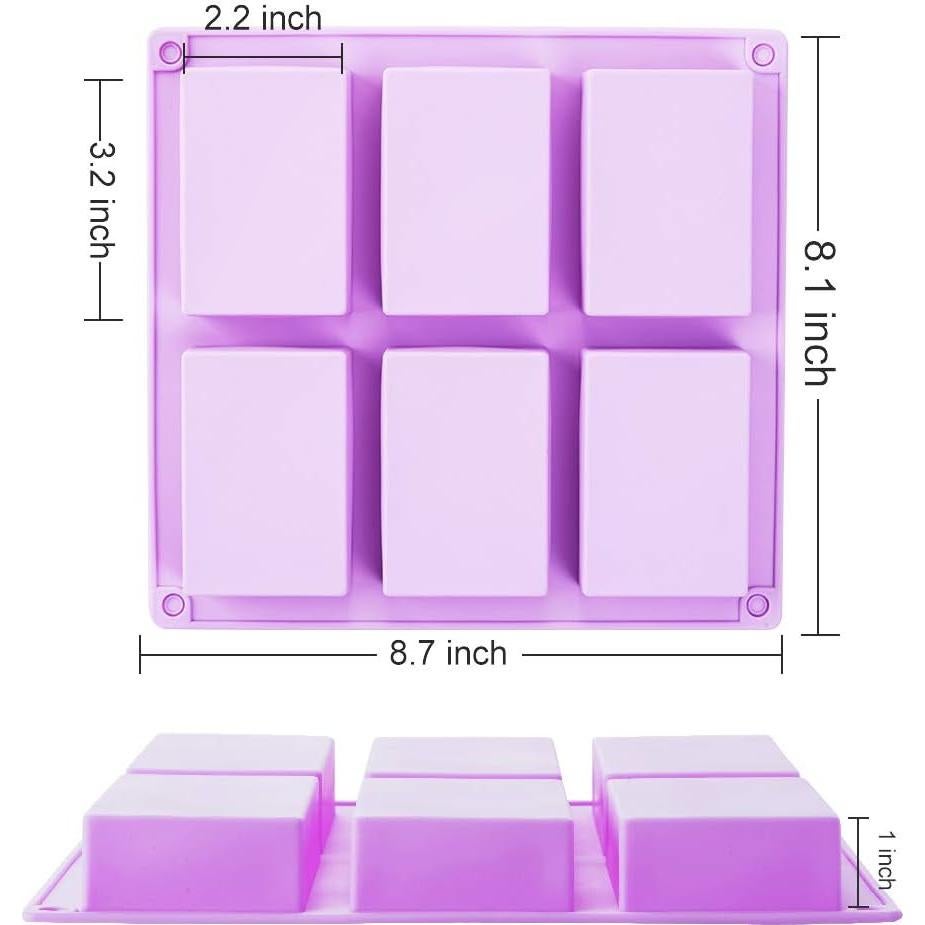 Molde de Jabón de Silicona TDHDIKE 4 Piezas Rectangular