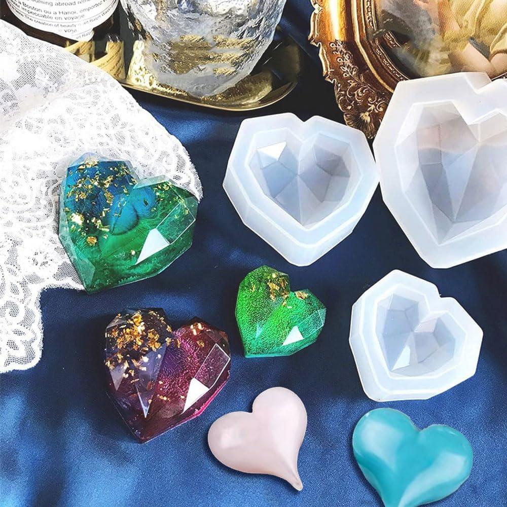 Molde de Silicona Corazón 3D BIGEBO - 6 Pzs para Resina