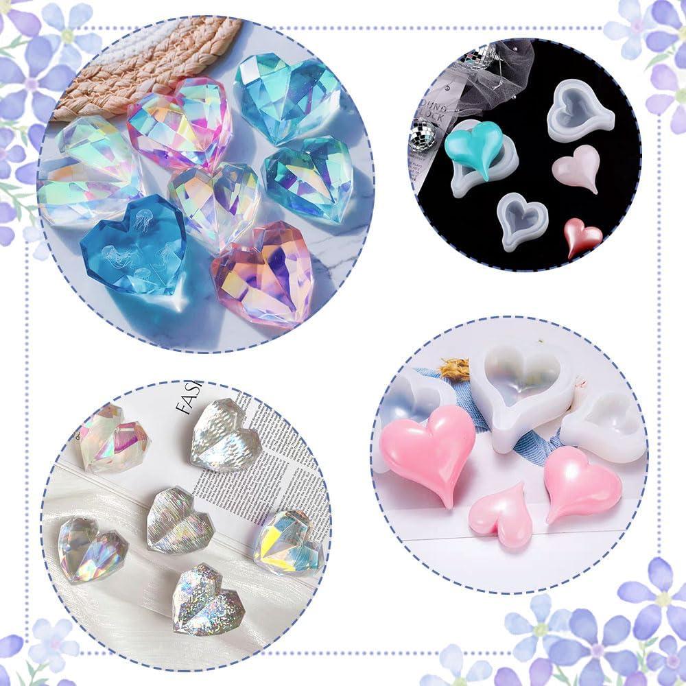 Molde de Silicona Corazón 3D BIGEBO - 6 Pzs para Resina