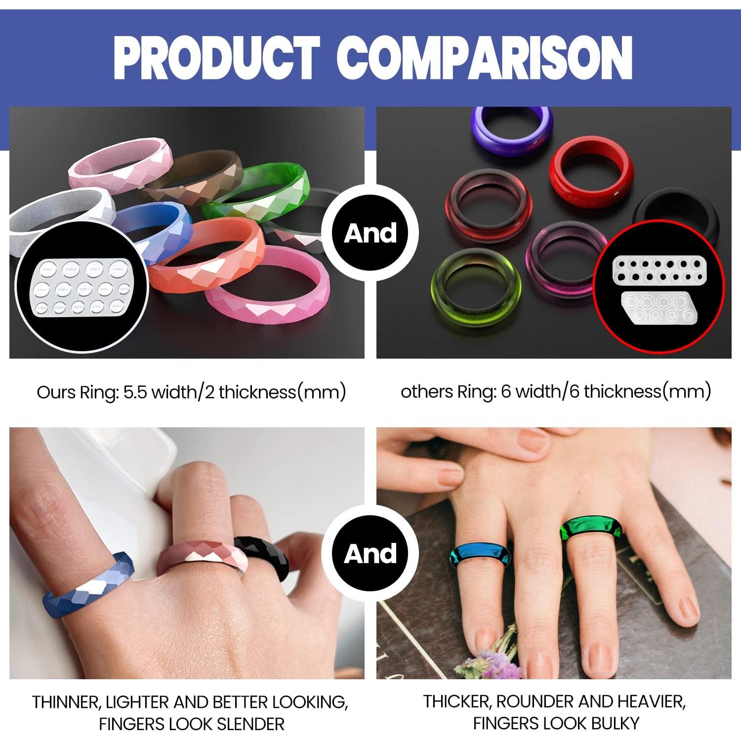 Moldes de Silicona para Anillos DOODA, 14 Tamaños, 5.5mm Ancho