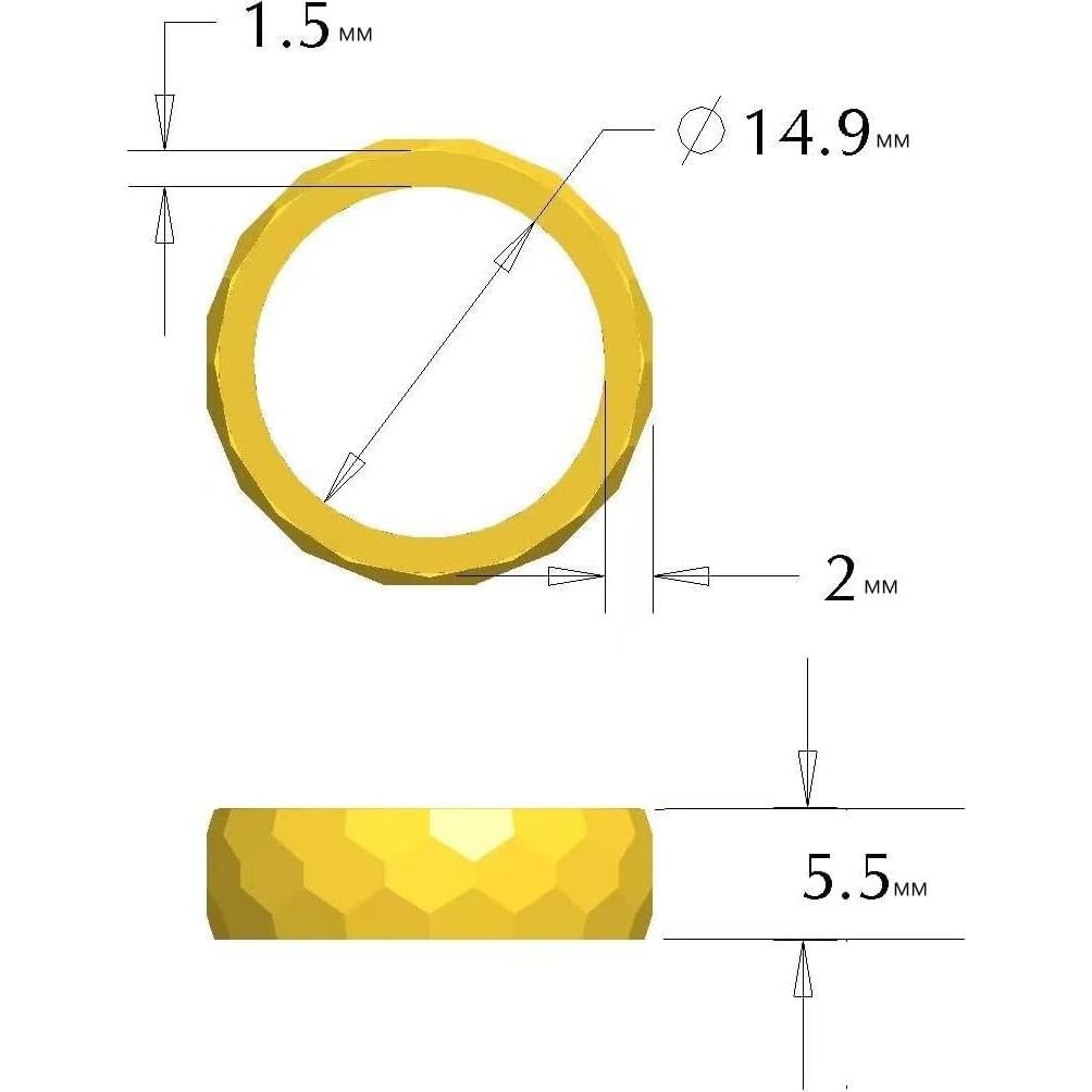 Moldes de Silicona para Anillos DOODA, 14 Tamaños, 5.5mm Ancho