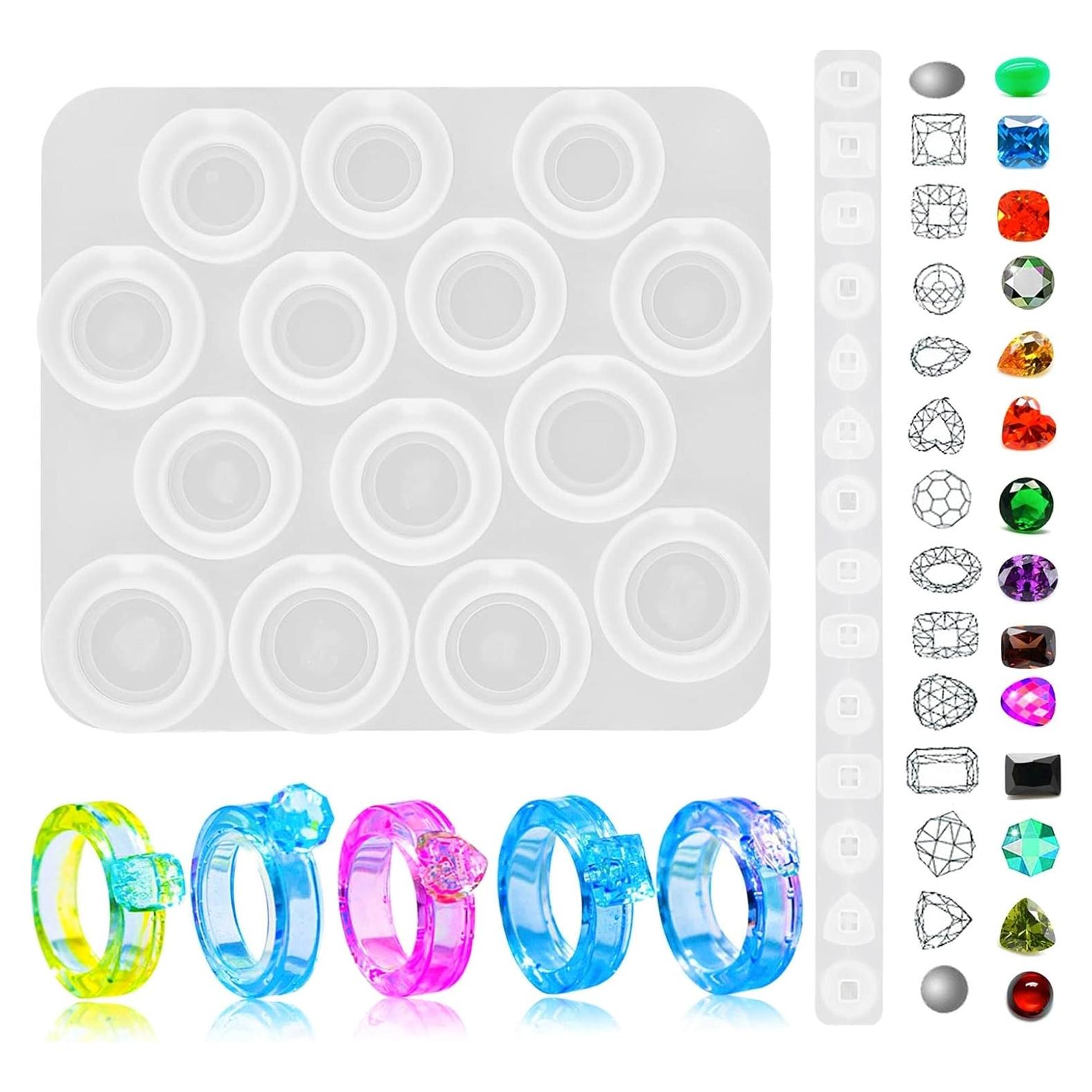 Moldes de Anillos de Silicona BROVITI - 2 Piezas con 7 Tamaños