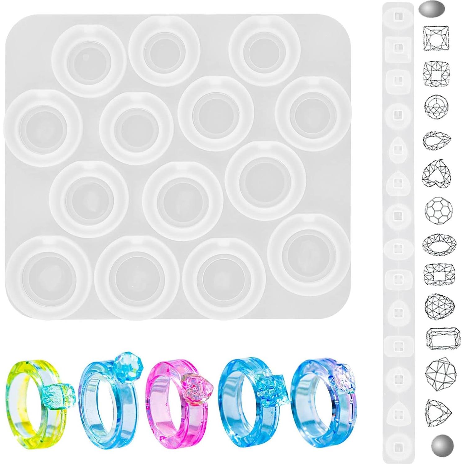 Moldes de Anillos de Silicona BROVITI - 2 Piezas con 7 Tamaños