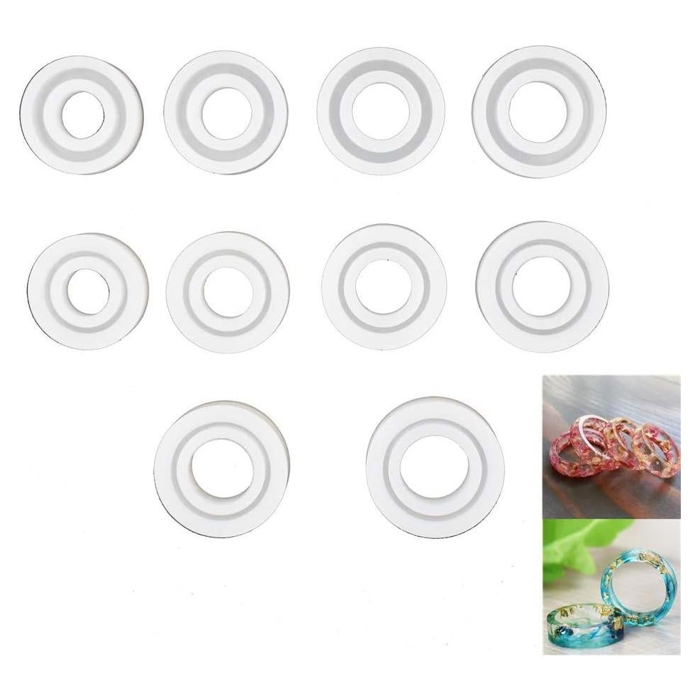 Molde de Silicona para Anillos - 10 Piezas - Fabricación de Joyas