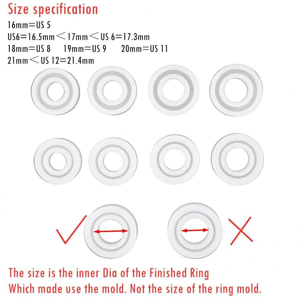 Molde de Silicona para Anillos - 10 Piezas - Fabricación de Joyas