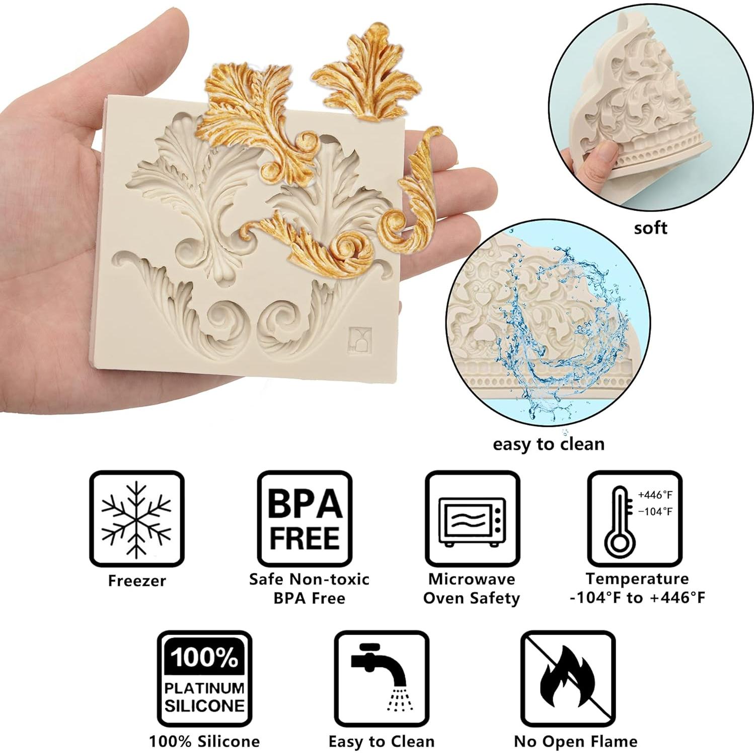 Moldes de Fondant de Silicona Barrocos Muyulin - 3 Pcs