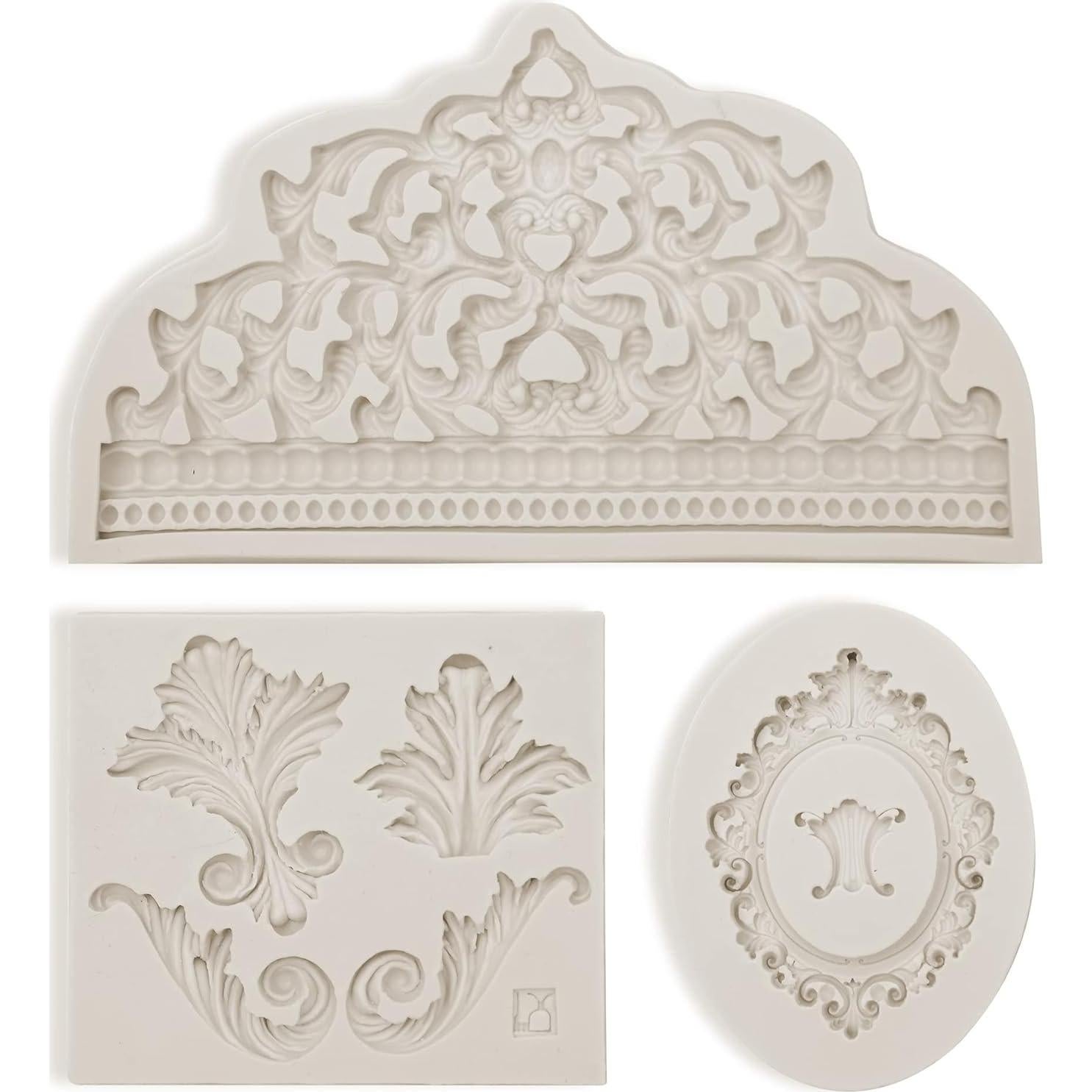 Moldes de Fondant de Silicona Barrocos Muyulin - 3 Pcs