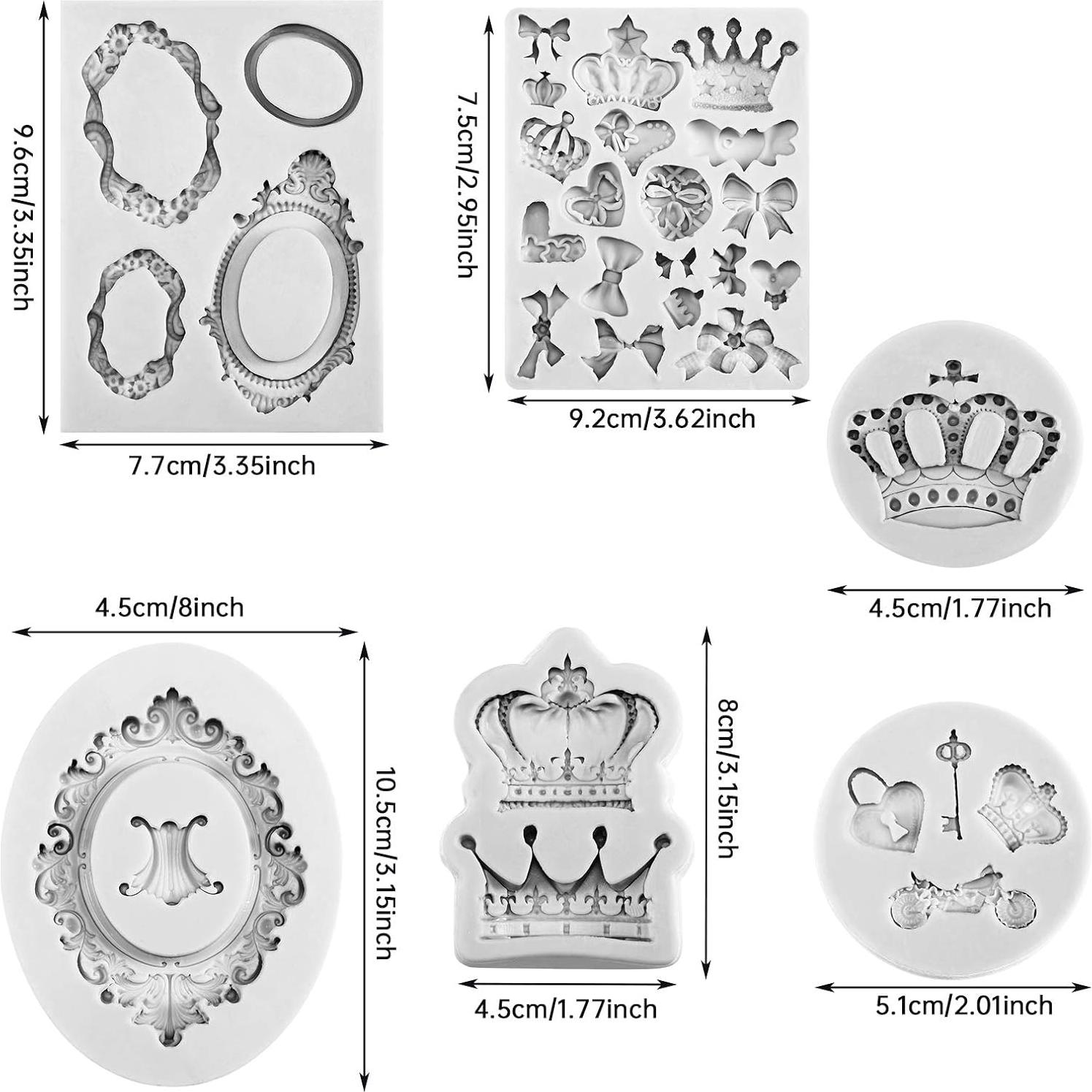 Moldes de Silicona Patelai para Fondant Vintage - 6 Piezas