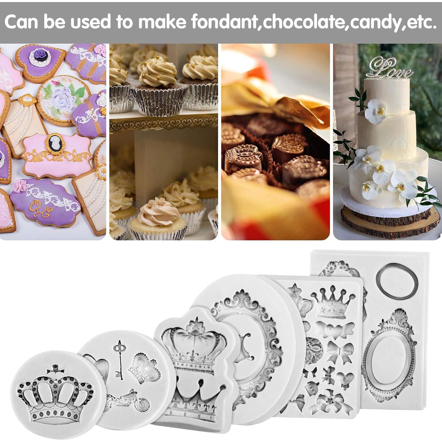 Moldes de Silicona Patelai para Fondant Vintage - 6 Piezas