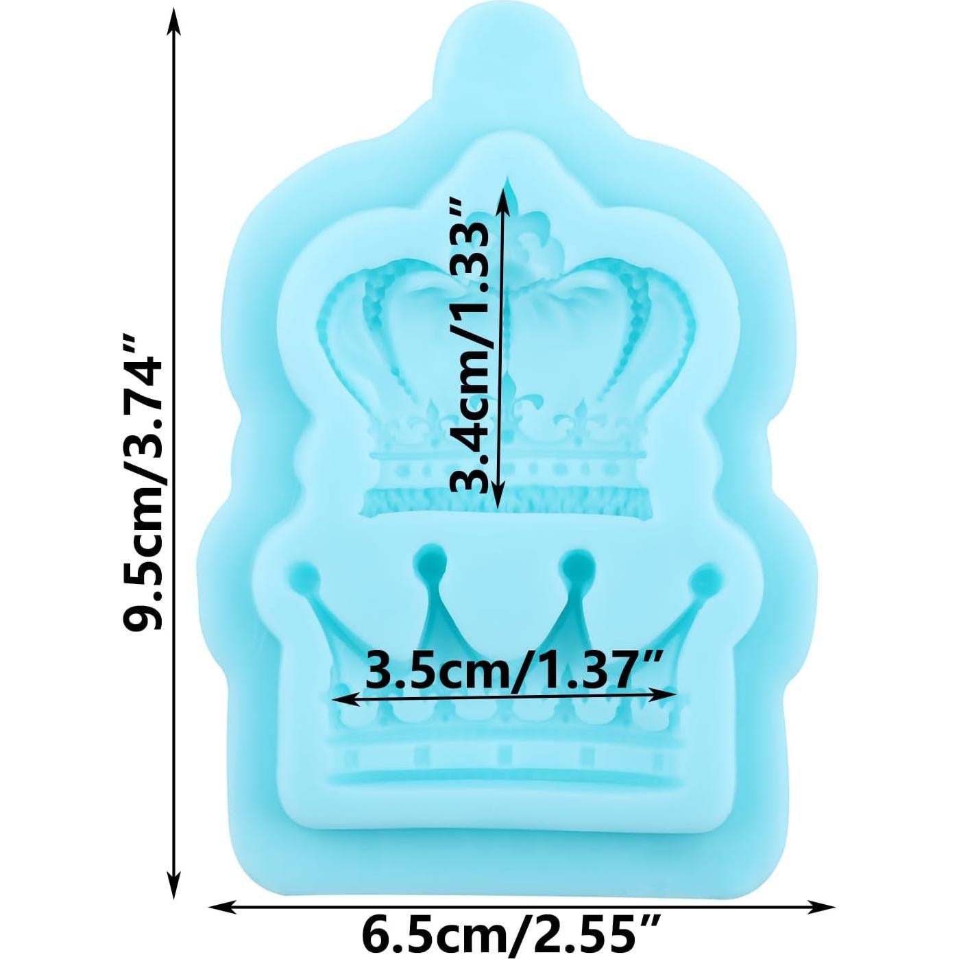 Molde de Silicona para Fondant de Corona 3D Azul - 6.5x9.5 cm
