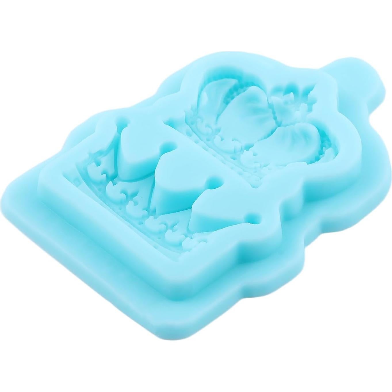 Molde de Silicona para Fondant de Corona 3D Azul - 6.5x9.5 cm