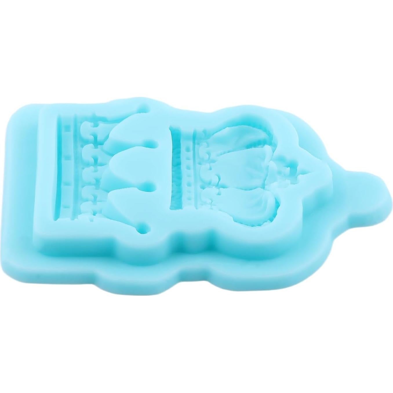 Molde de Silicona para Fondant de Corona 3D Azul - 6.5x9.5 cm