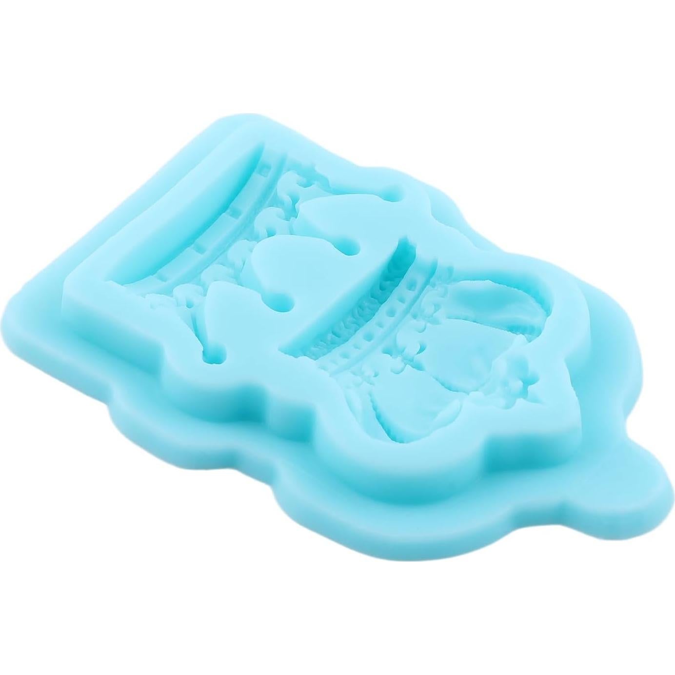 Molde de Silicona para Fondant de Corona 3D Azul - 6.5x9.5 cm