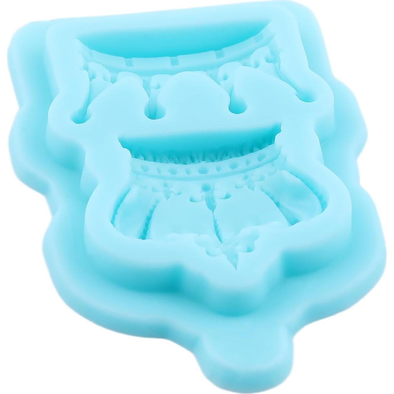 Molde de Silicona para Fondant de Corona 3D Azul - 6.5x9.5 cm