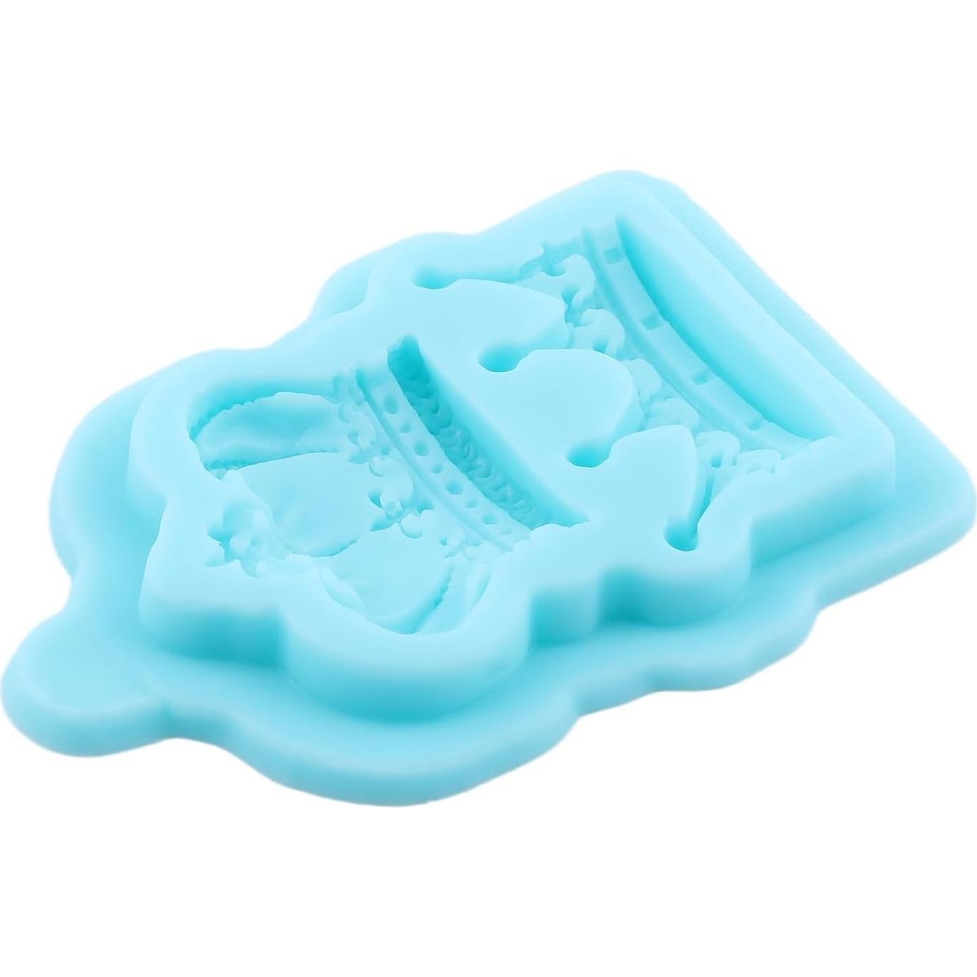 Molde de Silicona para Fondant de Corona 3D Azul - 6.5x9.5 cm