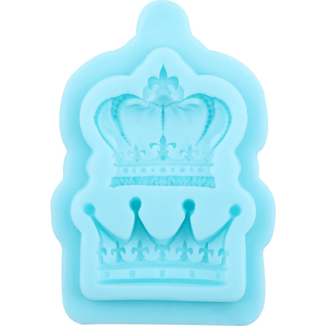 Molde de Silicona para Fondant de Corona 3D Azul - 6.5x9.5 cm