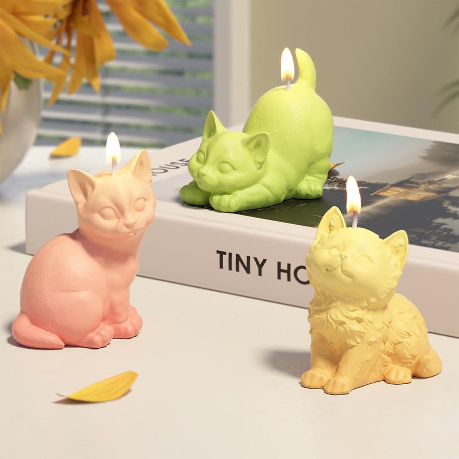 5 Moldes de Silicona para Gato Anlan-angel - DIY Velas y Jabón