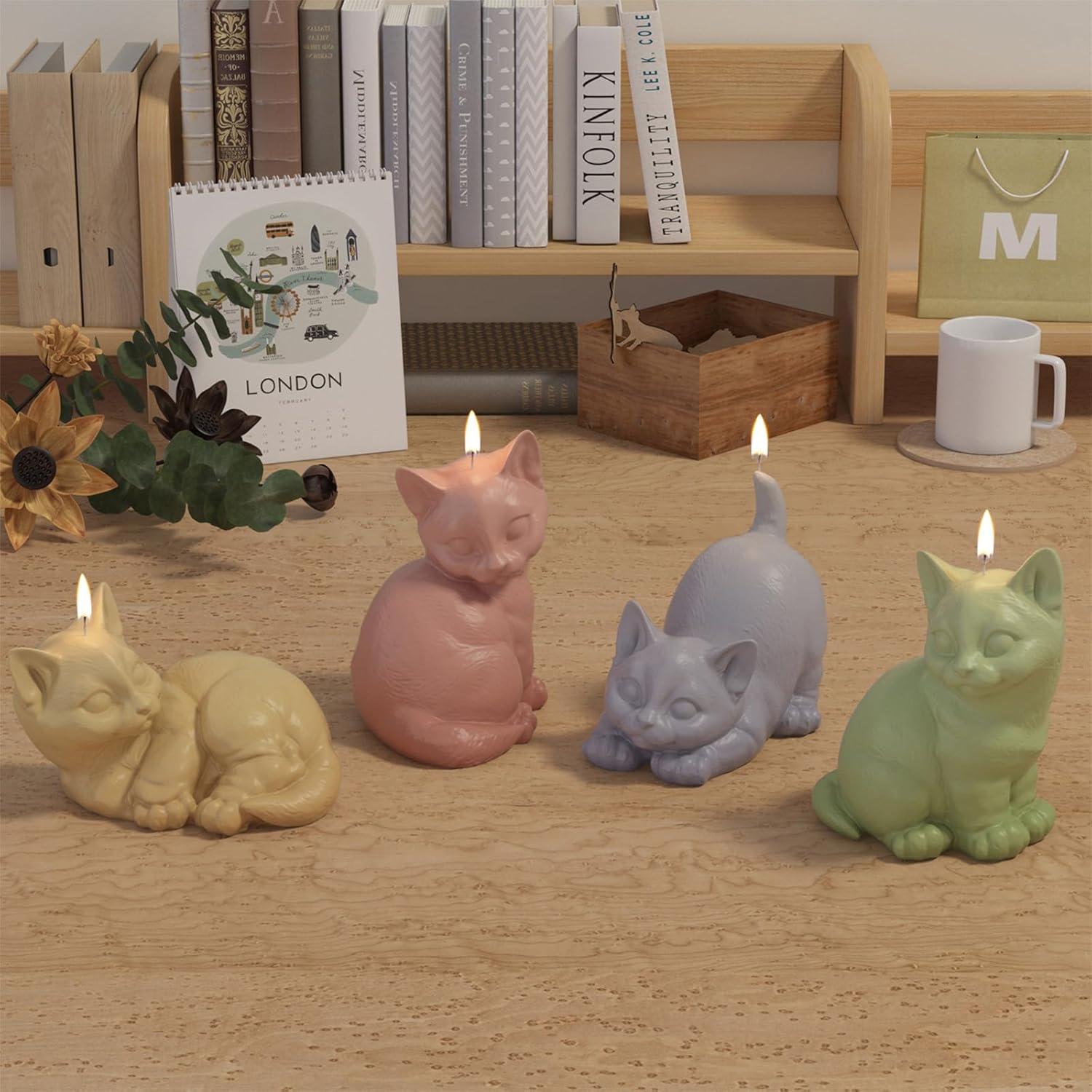 5 Moldes de Silicona para Gato Anlan-angel - DIY Velas y Jabón