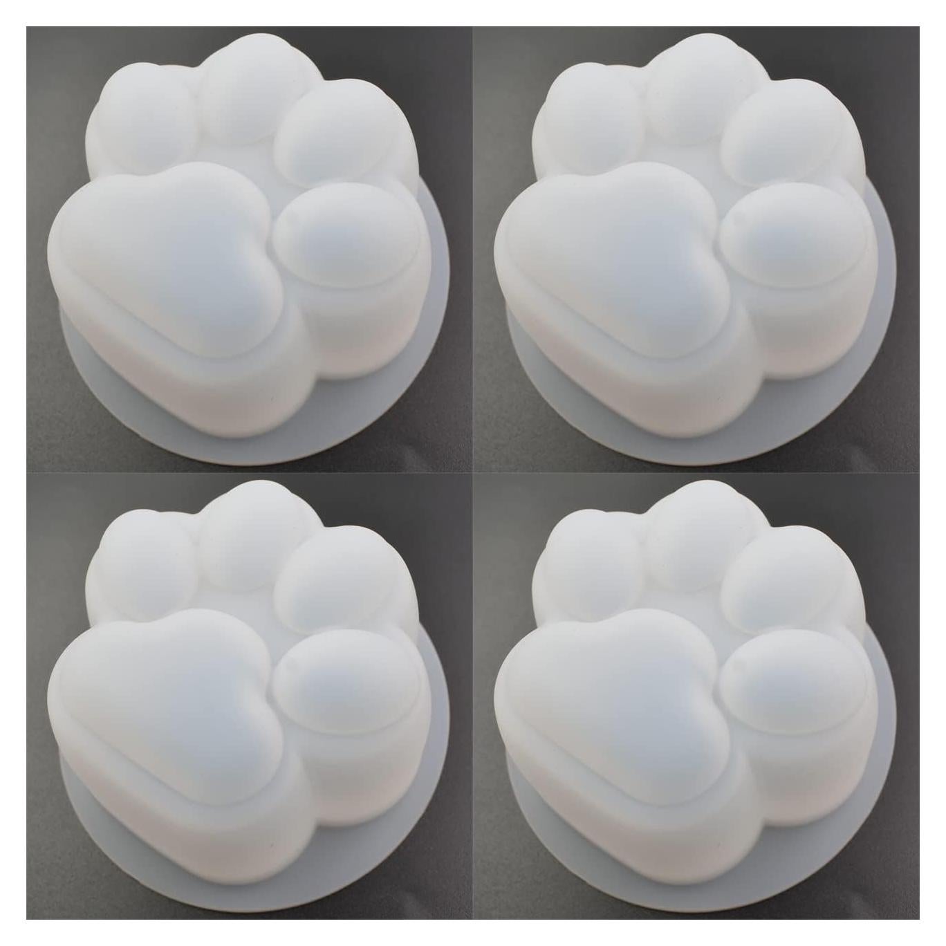 Molde de Silicona para Velas y Jabones QTTLLI - Patas de Gato 4 Piezas