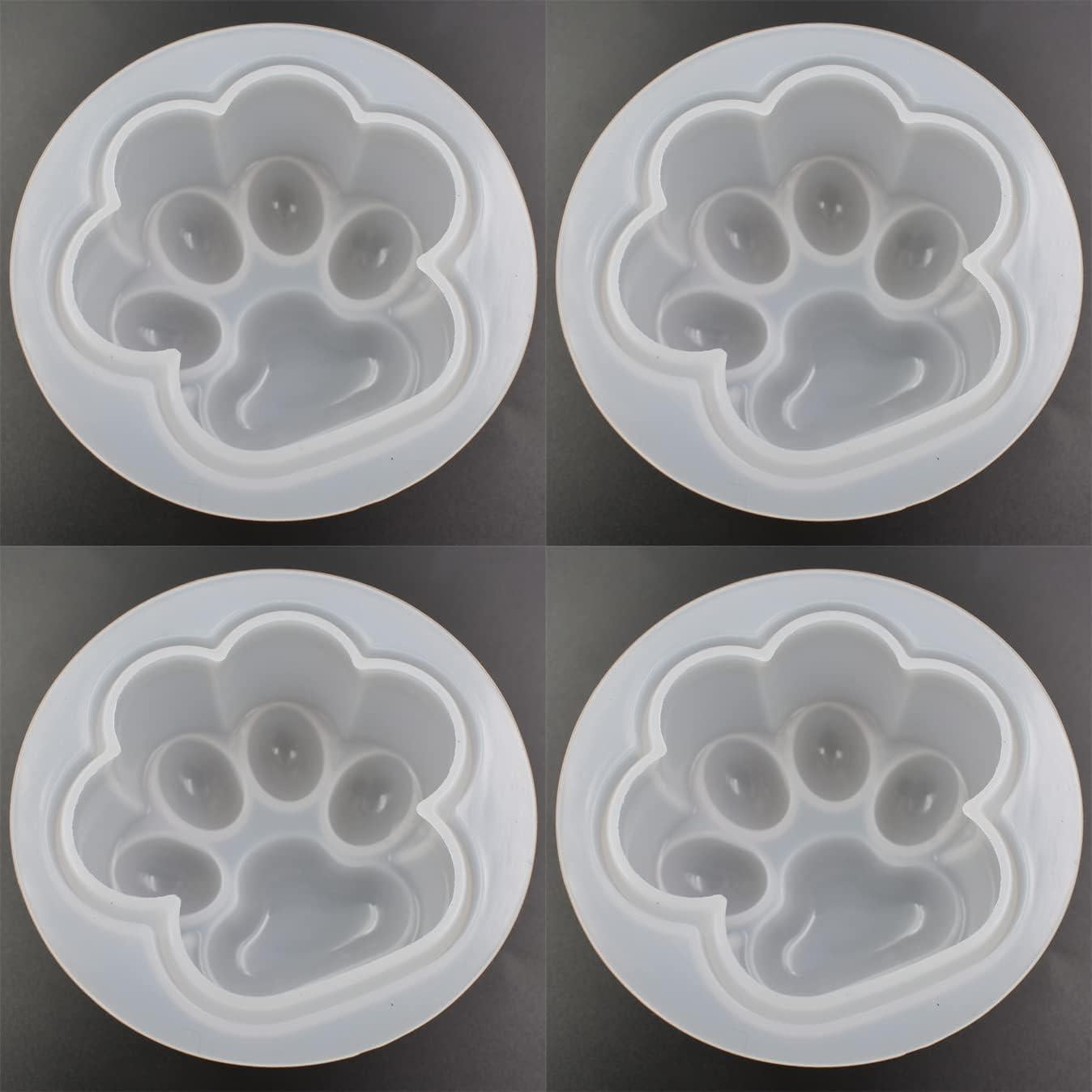 Molde de Silicona para Velas y Jabones QTTLLI - Patas de Gato 4 Piezas