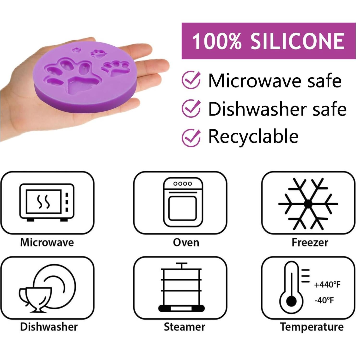 Moldes de Silicona Infovox Gato y Huella Set de 2