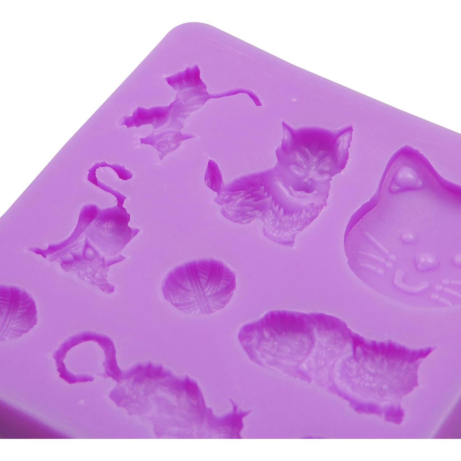 Moldes de Silicona Infovox Gato y Huella Set de 2