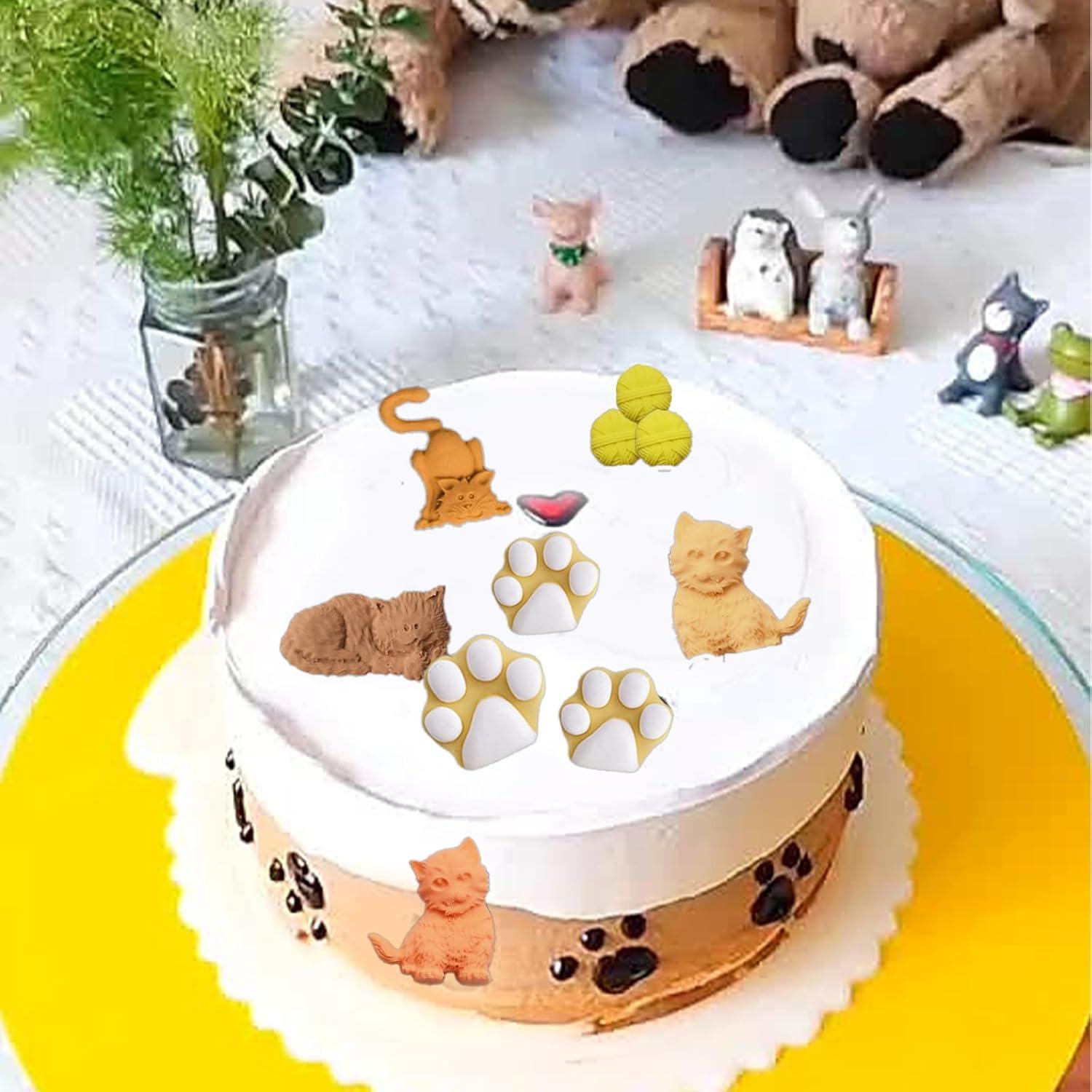 Moldes de Silicona Infovox Gato y Huella Set de 2