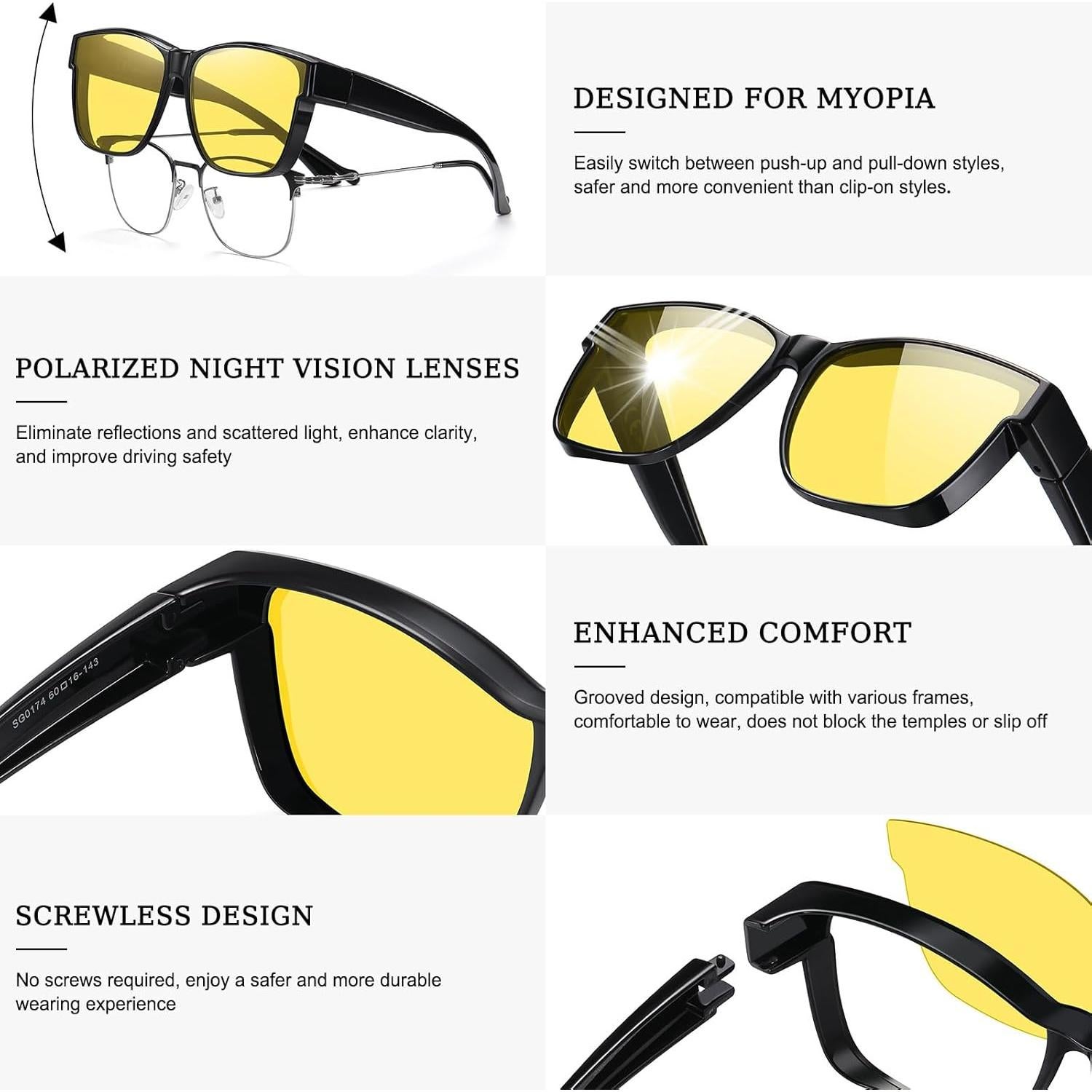 Gafas de Visión Nocturna Wzerry Polarizadas para Conducir