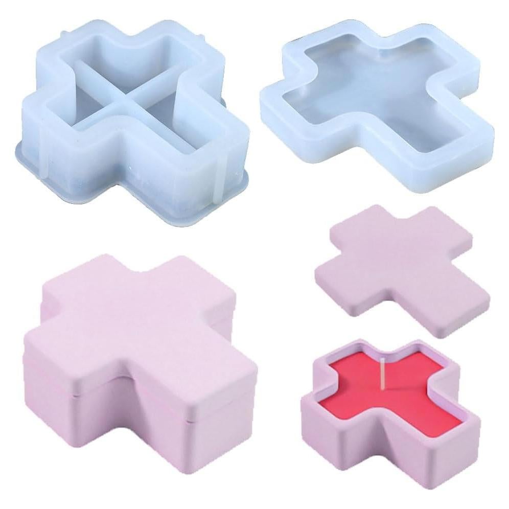 Molde de Resina en Forma de Cruz BIGEBO con Tapa 11.2x10.2cm