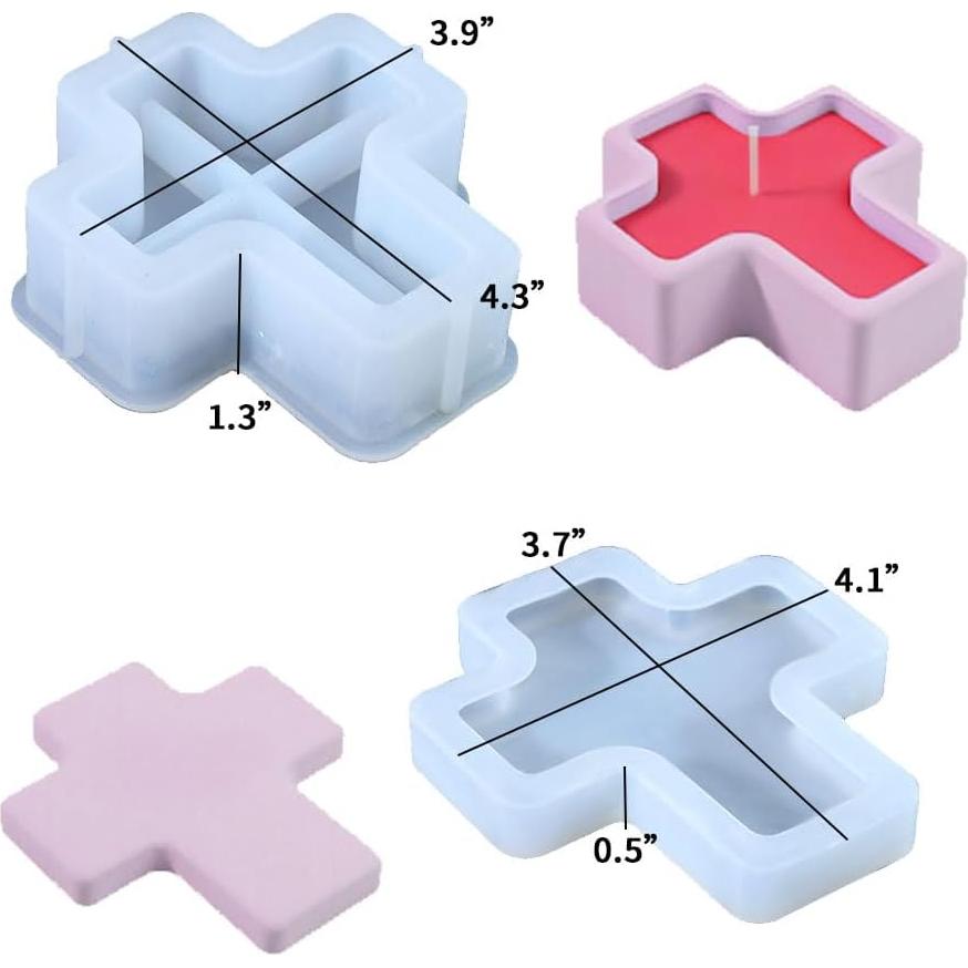 Molde de Resina en Forma de Cruz BIGEBO con Tapa 11.2x10.2cm