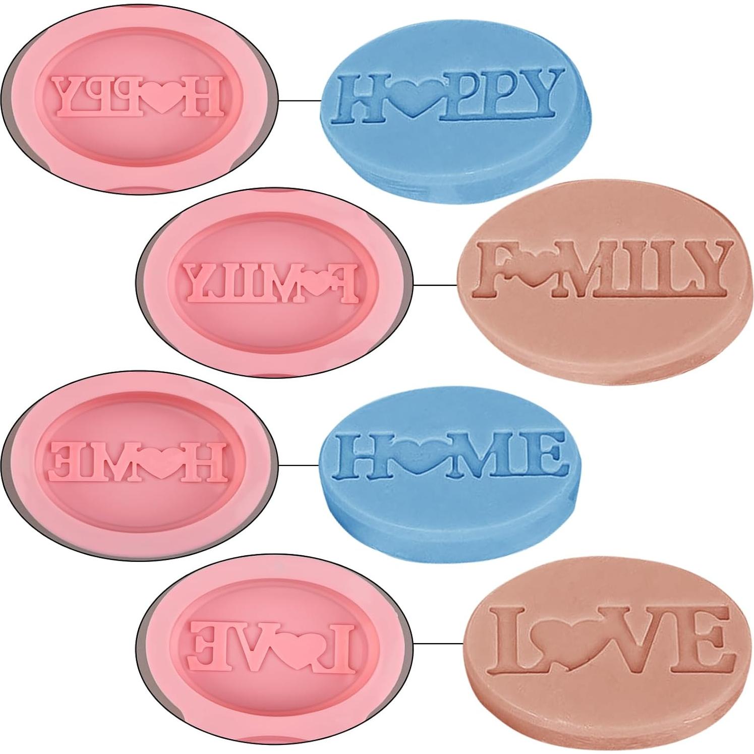 Molde de Jabón de Silicona EDUEE Ovalado 4 Cavidades Rosa 28.5x11 cm