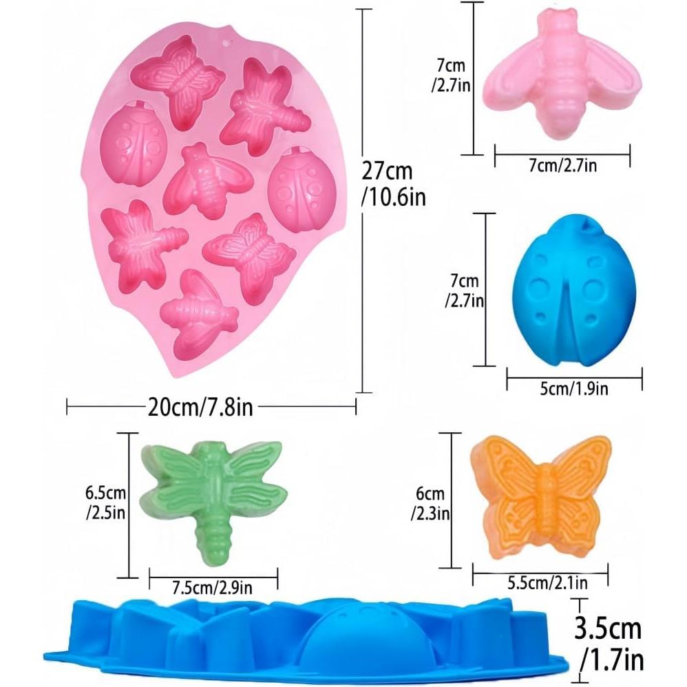 Moldes de Silicona para Gelatina Insectos Accfore 2 Pcs 27x20 cm