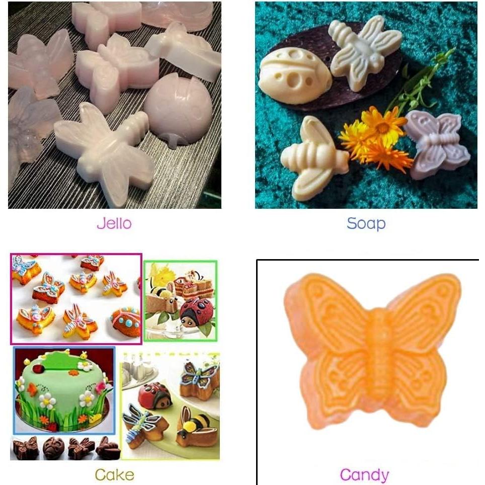 Moldes de Silicona para Gelatina Insectos Accfore 2 Pcs 27x20 cm